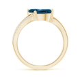 thumbnail image 2 of ANGARA Natural 3.8 ct London Blue Topaz Two-Stone Bypass Ring in 14K Yellow Gold for Women (Size-9x7mm) | November Birthstone, Anniversary, Jewelry Gift for Women | Natural London Blue Topaz Ring, 2 of 10