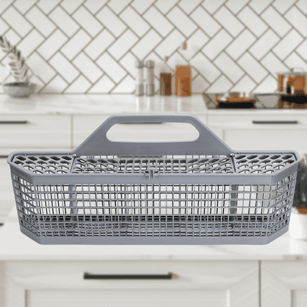 Universal Dishwasher Cutlery Basket Replacement WD28X10128 Dishwasher Utensil Silverware Basket, Compatible with Part No. AH959351, EA959351, PS959351, WD28X10127, WD28X10132