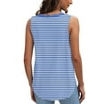 thumbnail image 5 of Olyvenn Tank Top for Women Loose Fit Lace V Neck Womens Tops 2025 Solid Color Dressy Fashion Casual Flowy Sleeveless Shirts Light Blue XL, 5 of 7