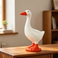 thumbnail image 4 of Resin White Key Figurine With Beak Hook, 7 inch Cute Orange Beak and Feet Decor Ornament for Entryway Tabletop, Bedroom, Living Room Shelf or Outdoor Garden, 4 of 6