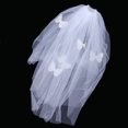 thumbnail image 4 of Velo de Halloween Decoración Novia Velo de boda Accesorio de vestido largo para fotografía Disfraz Fiesta Cosplay (Blanco), 4 of 5