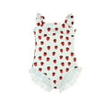thumbnail image 2 of ‌LYMAYTER‌ Teen Swimwear One-Piece Swimsuit Girls' Cute Strawberry Beachwear Sun Protection Ruffled Design, 2 of 8