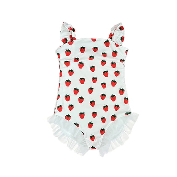 AJZIOJIRO Kids Girls Summer One Piece Swimsuit UPF 50 Sun Protection Swimwear Toddler Floral Bathing Suits 8-12T