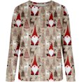 thumbnail image 3 of GHSDFBB Chandails de Noël pour Femmes Mode Loisirs Imprimé Graphique Manches Longues Hauts Mignons Chandail en Molleton Col Rond Cadeau de Noël, 3 of 5