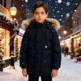 thumbnail image 6 of XIMIN Boy's Water Resistant Winter Coats Warm Thicken Puffy Hooded Insulated Thicken Parka Coat Warm Fleece Lined Outwear Windbreaker Ski Jacket, 6 of 9