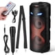 thumbnail image 4 of 1 juego de altavoces portátiles con micrófonos, altavoces para exteriores con subwoofer, sistema de altavoces PA portátil con control remoto y luces LED de colores para fiestas en casa., 4 of 6