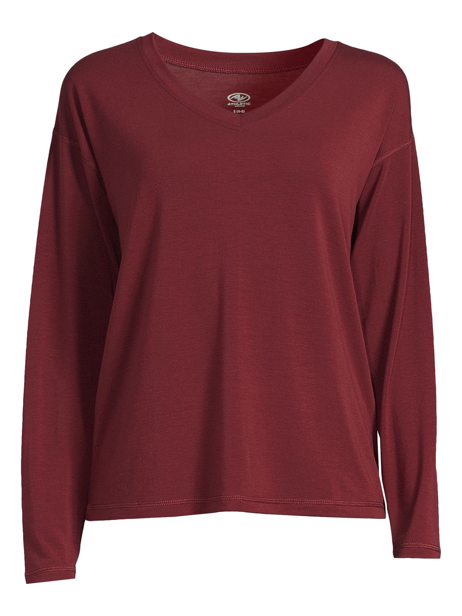 Athletic Works Women’s Dri More Boxy Tee with Long Sleeves, Sizes XS-XXXL
