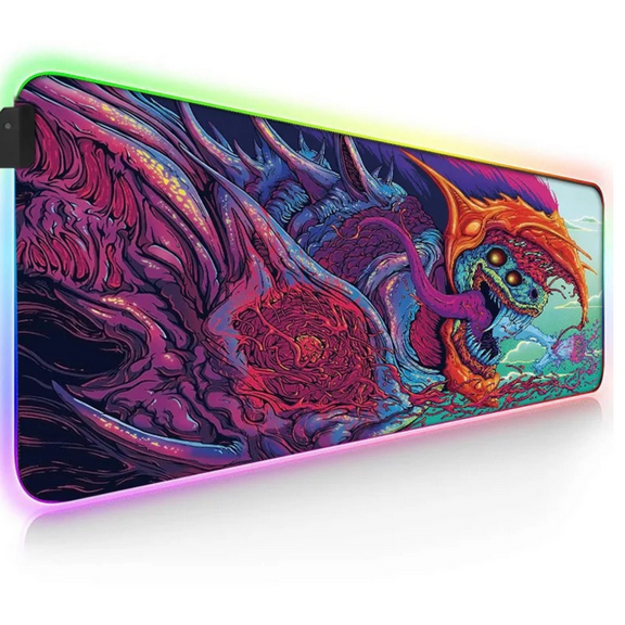 American Notions RGB Gaming Mouse Pad, Large Monster Desk Computer Rubber Mat  Multicolor