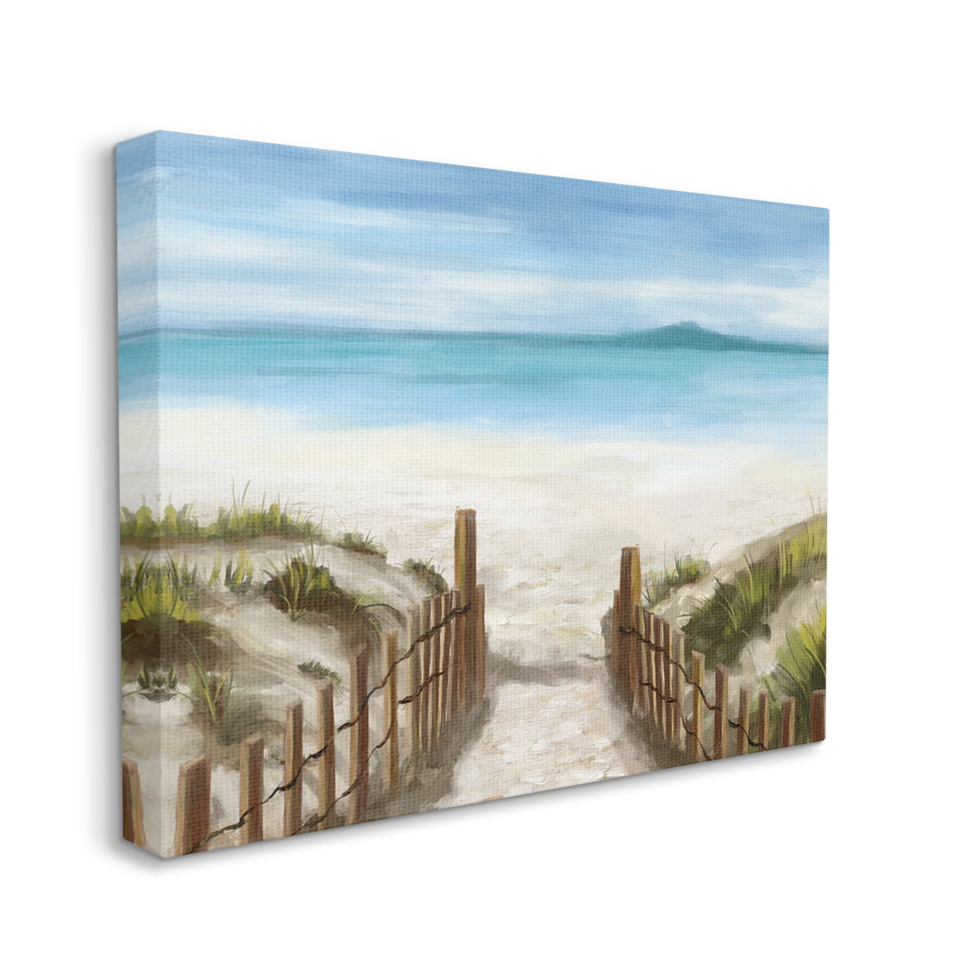 Stupell Industries Beach Pathway to Shore Nature Painting Gallery Wrapped Canvas Art Print Wall Art, 40 x 30