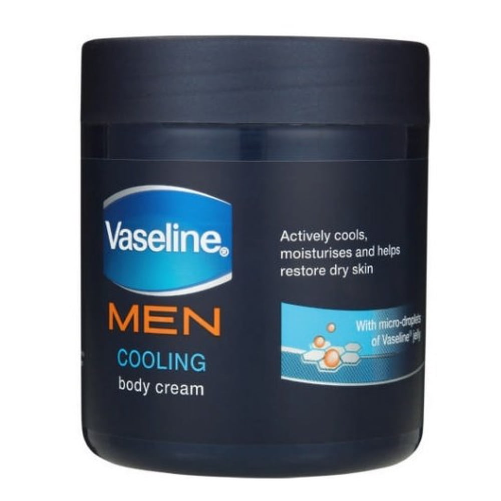 Vaseline Men Body Cream Jar, Cooling, 400 ML