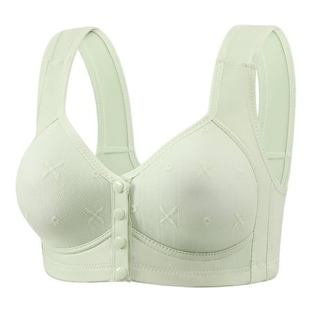 DXOUPM Push Up Bras for Women No Underwire U Neck Comfortable Breathable Bra Full Coverage T Shirt Everyday Bras Smoothing Underwear C-Light Green 38