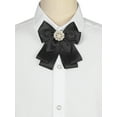 thumbnail image 4 of INSPIRE CHIC Women's Ribbon Brooch Bowknot Necktie School Uniform Pin Collar Bow Tie with Beads Black, 4 of 4