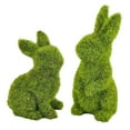 thumbnail image 2 of 2 PCS Easter Bunny Decorations,Green Faux Moss Flocked Easter Spring Bunnies Figure Perfect Easter Decorations Gifts, Home Decor, 2 of 6