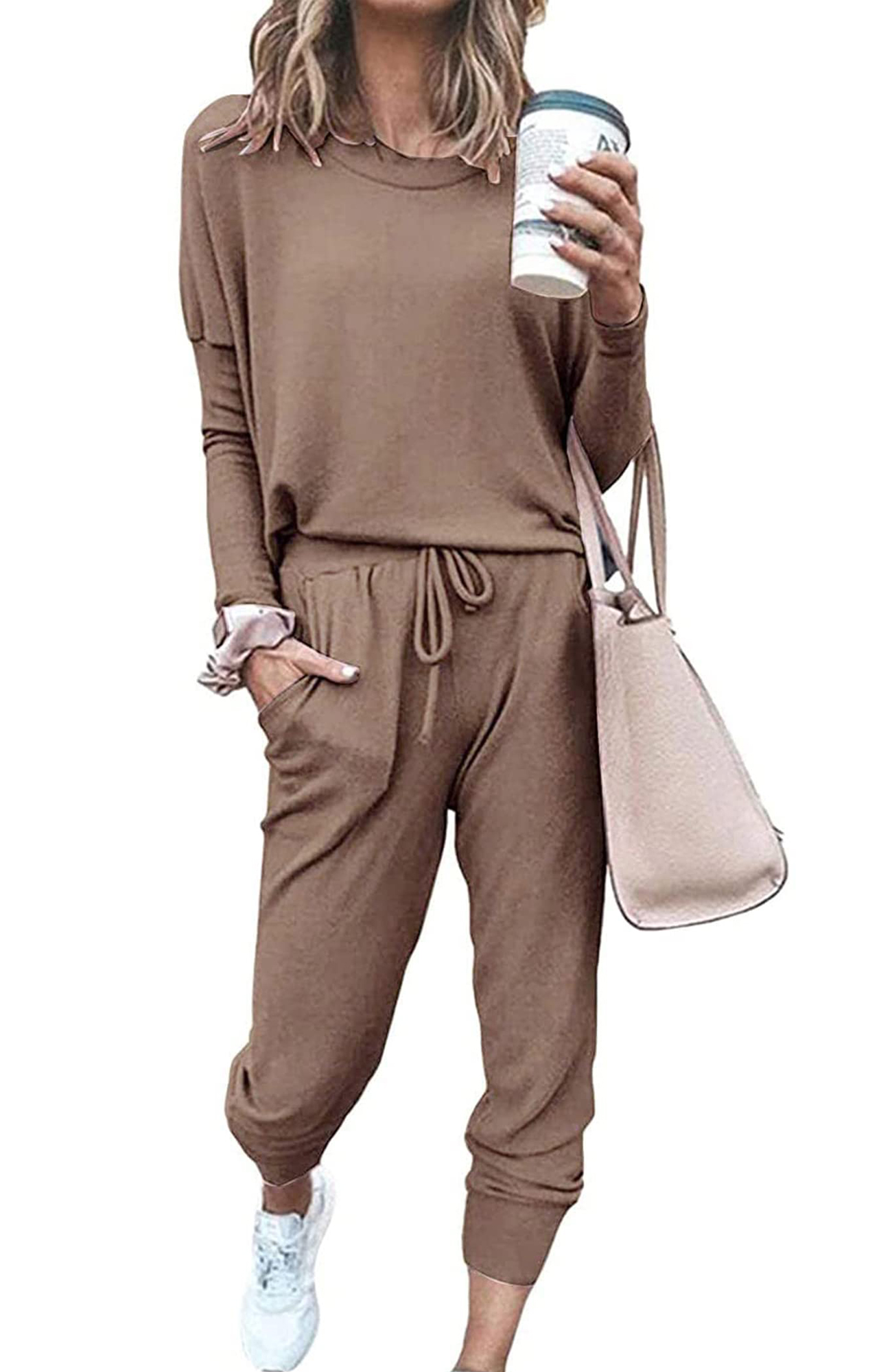 Shine Up Women's Solid Sweatsuit 2-Piece Jogger Set