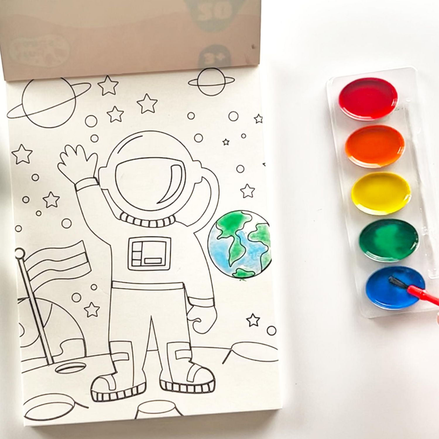 TINY HANDS Pre-printed Watercolour Art Pad Kit, 20 Designs, Age 3+, Kids, Painting