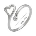 thumbnail image 5 of HomeKingdee Open Heart Fashion Ring - Alloy Couple Jewelry with Rhinestones, Stylish Lightweight Design for Weddings, Parties, Gifts, 5 of 5