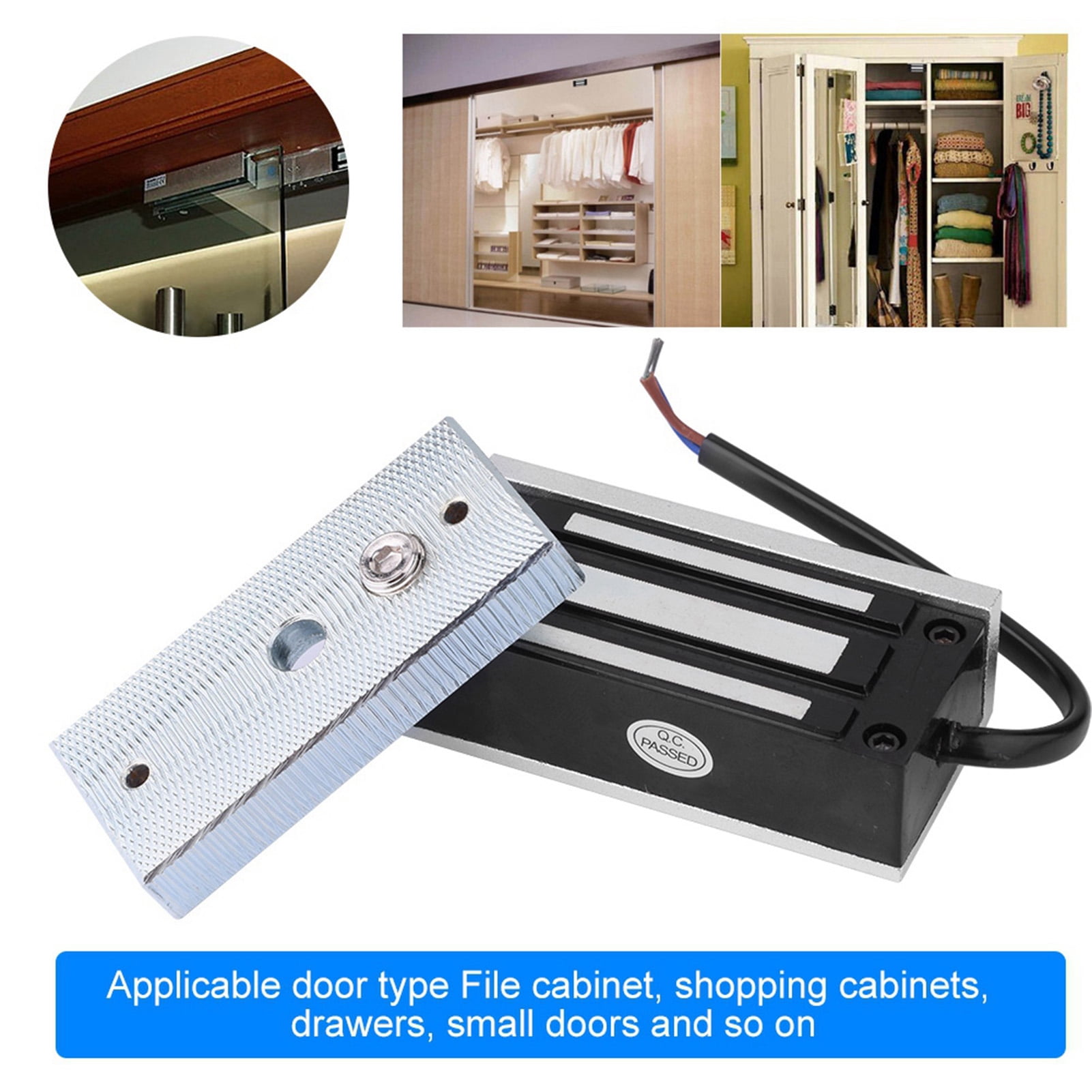 Riousery Electric Magnetic Door Lock 60kg Strong Force Access Control for Door Cabinet Drawer (7.87 inches / 20 cm) Hardware Security