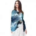 thumbnail image 5 of Wolf Translucent Chiffon Silk Scarf - Breathable Light Women's Fashion Wrap Shawl 70.86x28.7in, 5 of 6