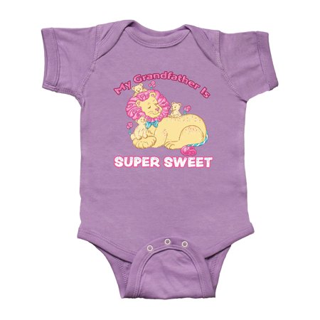 

Inktastic My Grandfather Is Super Sweet Cotton Candy Lions Gift Baby Boy or Baby Girl Bodysuit