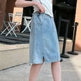 thumbnail image 3 of Wdfiry Jean Skirts for Girls 5-16 Years Teen Girls Solid High Waist Denim Skirts Tummy Control Classic Skirts, 3 of 5