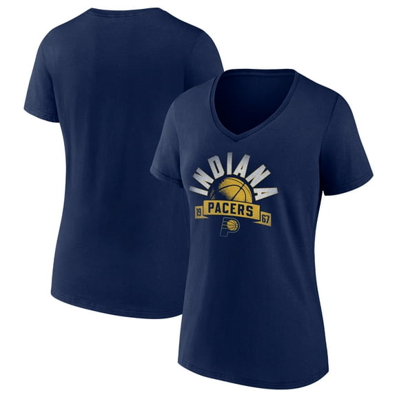 Women's Navy Indiana Pacers '90s Graphic V-Neck T-Shirt