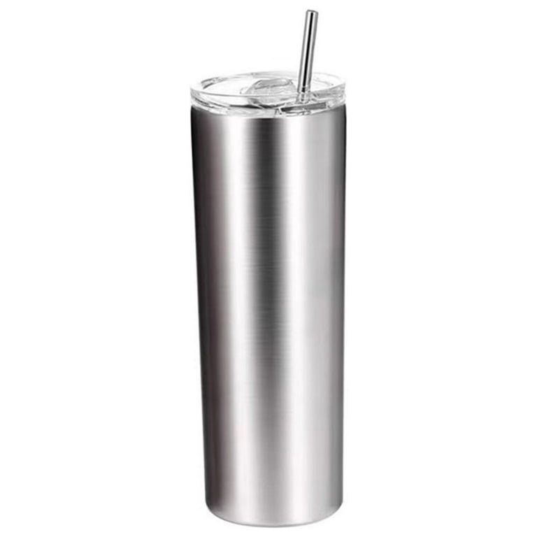 Personalised Double Walled Stainless Steel Tumbler With Straw and Lid,  Metal Cold Cup With Straw, Custom Thermal Cup With Straw 