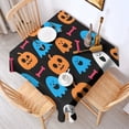 thumbnail image 2 of Horror Pumpkin Ghost Square Table Cloth Wrinkle Resistant Washable Happy Halloween Tablecolths Table Cloths for Halloween Party Decorations Favors (52x52 Inch), 2 of 6