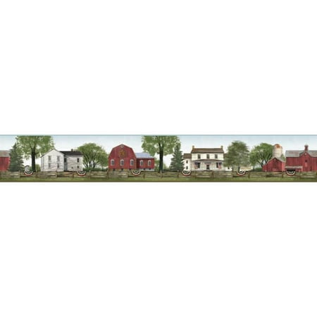 Farmhouse Scenic Wallpaper Border - Walmart.com