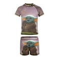 thumbnail image 5 of Baby Yoda Boys 2-Piece Swimsuit Set, Short Sleeve Rash Guard & Swim Trunks, 5 of 7