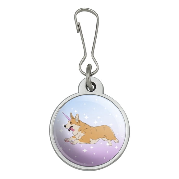 Unicorg Corgi Unicorn Jacket Handbag Purse Luggage Backpack Zipper Pull Charm