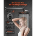 thumbnail image 4 of KFFKFF Shower Faucet Set, Rainfall Bathroom Shower System with 9-Inch Round Rain Shower Head and Handheld Spray, Wall Mounted Bath Fixtures with Brass Valve and Trim Kit, Matte Black, 4 of 9