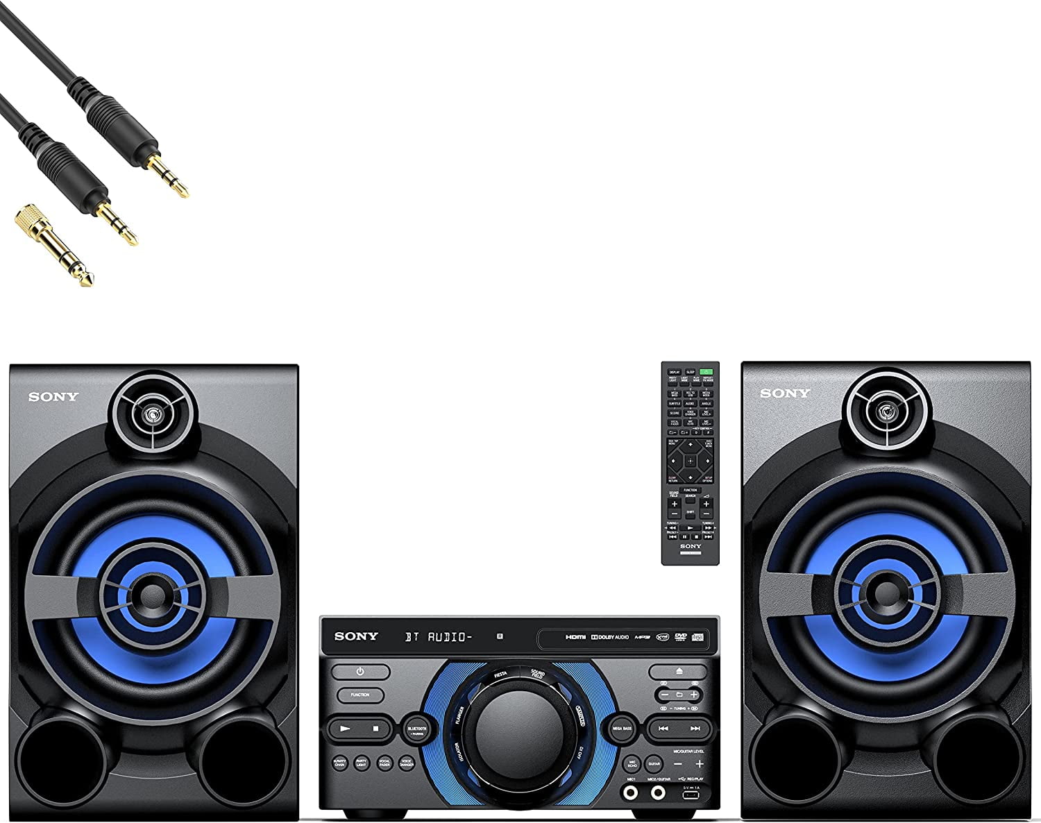 SONY Bluetooth Stereo System Audio System W CD, USB, FM Radio, Audio in, TV, + NeeGo 3.5mm Jack