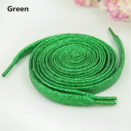 

1 cm Width Colorful Lurex Shoelaces Trendy Bright Colorful Shoelaces Sneaker White Casual Sports Leather Shoes Laces Dropship