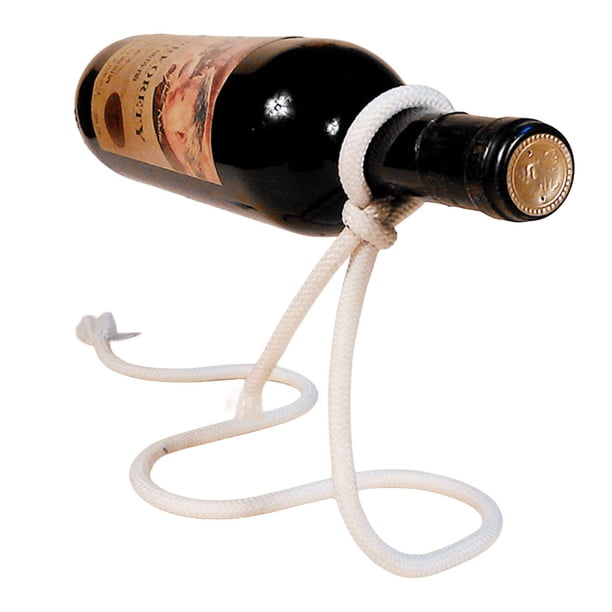 Botellero Cuerda Suspendido Soporte Creativo para Vino para Mesa Del (blanco)