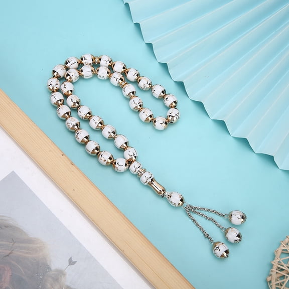 Elegant Islamic Tasbih, 12mm Resin Beads For Worship  Prayer, Red, Blue, Green  More