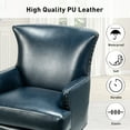 thumbnail image 3 of 14 Karat Home Faux Leather Accent Chairs Set of 2 Tight Back Solid Wood Legs Living Room Adult Navy, 3 of 8