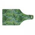 thumbnail image 1 of Leaf Cutting Board, Tropical Exotic Banana Forest Palm Tree Leaves Watercolor Design Image, Decorative Tempered Glass Cutting and Serving Board, Wine Bottle Shape, Pale Green Dark Green, by Ambesonne, 1 of 1