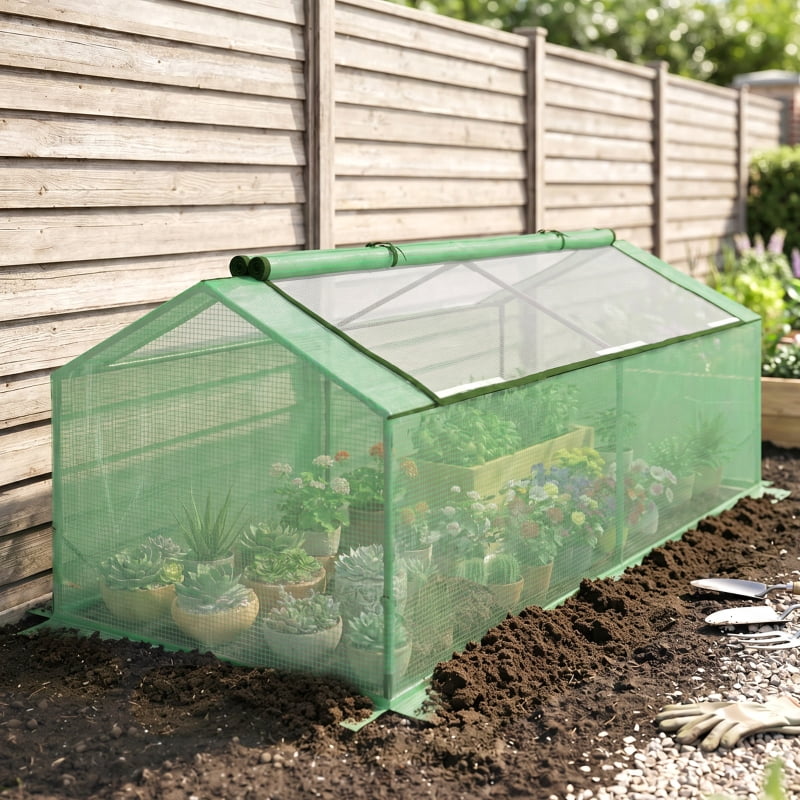 Alvantor Green 71"x36"x28" Mini Greenhouse with Large Zippered Windows, Portable Hot House for Outdoor Plants