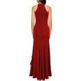 thumbnail image 2 of Vestido WOOSEA para mujer, cuello alto, con aberturas, estilo sirena, rojo, 2 of 2