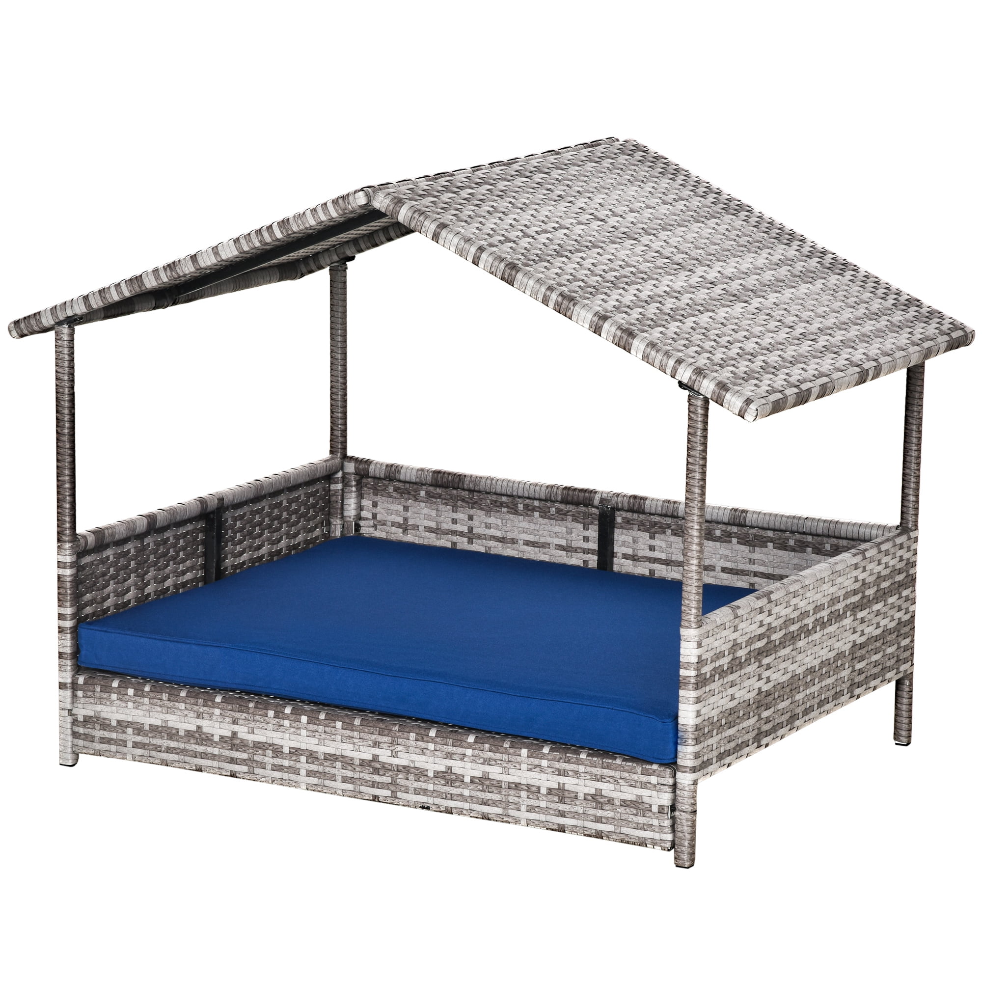 SSLZ Dog Ramp Foldable with Non-slip Carpet Top Platform Gray White