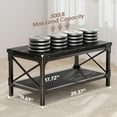thumbnail image 3 of LazySpin Industrial Wood Coffee Table Rectangle, Black, 3 of 6