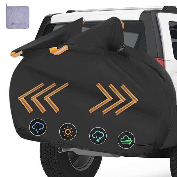 IC ICLOVER Heavy Duty 600D Bike Cover for Transport 1, 2 or 3 bikes, Waterproof Outdoor Bicycle Cover on Rear Bike Rack Travel Storage for Mountain Road Electric City Bike