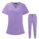 thumbnail image 1 of Set Scrub VIAOLI para mujer con bolsillo y pantalones deportivos con cuello en V, 1 of 5