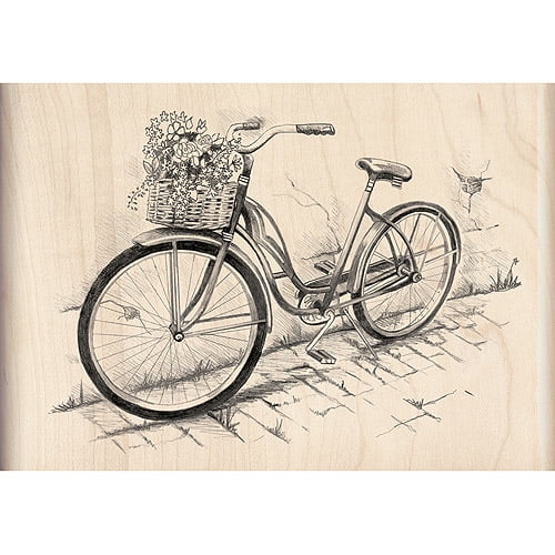 Inkadinkado Mounted Rubber Stamp-Bicycle 5 Inch X 3 Inch