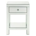 thumbnail image 2 of Accent Table with Rectangular Faux Crystals Inlay, White - Saltoro Sherpi, 2 of 5