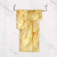 thumbnail image 5 of 3 Sizes of Towel Sets Including Bath Towel Hand Towel and Washcloth for Daily Use Warm Yellow Marble Crack, 5 of 8