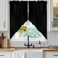 thumbnail image 6 of Spring Gnomes Swag Curtains for Kitchen/Bedroom/Living Room, Vintage Botanical Blossom Rose Leaves Scalloped Curtains 63 Inch Long, Window Swag Topper Curtains Valances 2 Panels Set 36"x63", 6 of 8