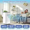 thumbnail image 6 of 8000 BTU Portable Air Conditioner, Cools Up to 420 Sq. Ft., Portable AC Unit with Cooling, Dehumidifier and Fan Functions, Remote Control, LED Display, and Window Venting Kit Included, 6 of 7