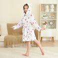 thumbnail image 2 of FORMRS Niños Bathrobe Unisex Hooded Robe Soft Plush Pajamas Sleepwear, Size 4-6T, Pink Polka Dots, 2 of 7