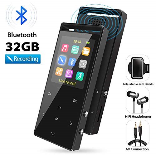 mp3 player, 32gb mp3 players with bluetooth, hifi lossless sound music